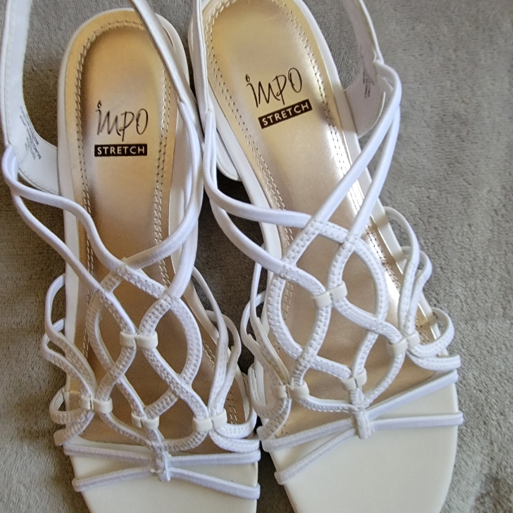 Womens 9.5 dressy sandals Impo- White